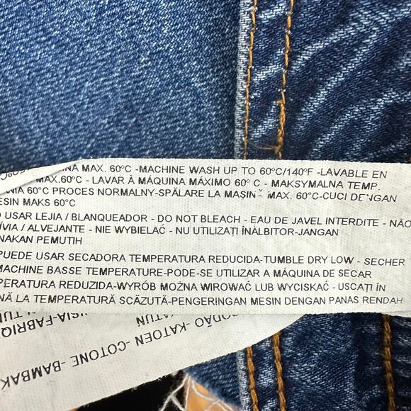 ZARA Woman Button-Up Pocket 100% Cotton Medium Wash Mini Denim Jean Skirt XS - Picture 5 of 6